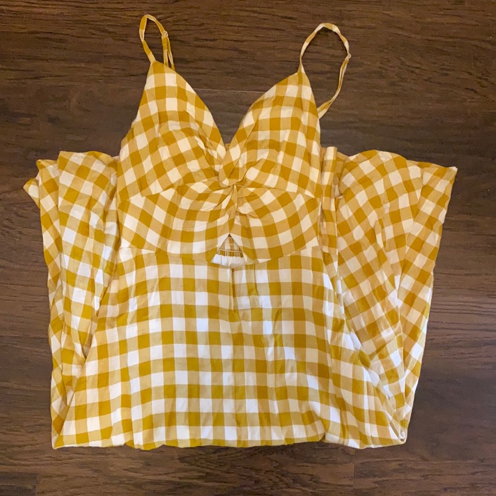 Midi a-line plaid dress.